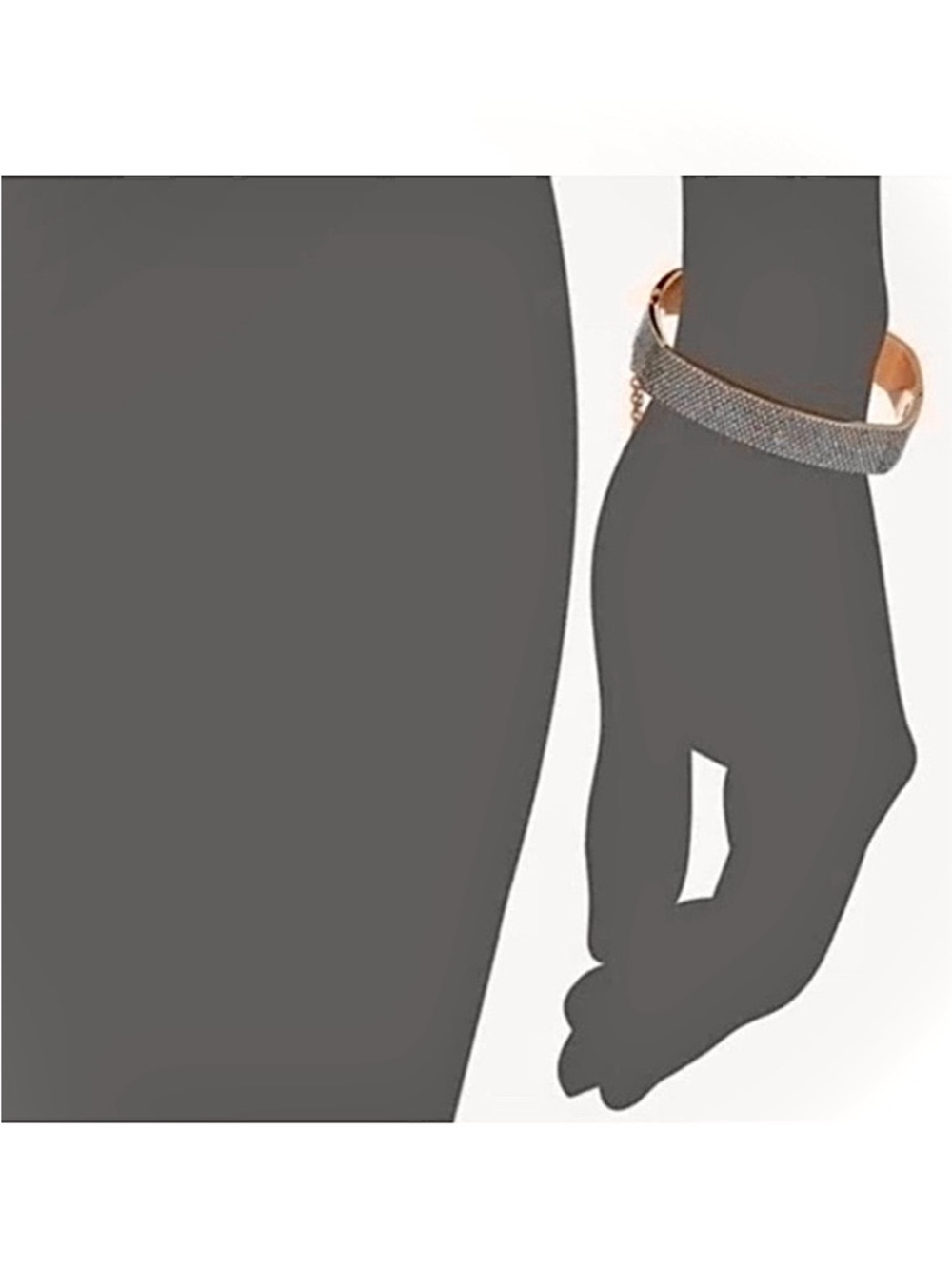 Michael Kors NEW Rose Gold Pave' Set Crystals Rectangle
